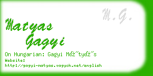 matyas gagyi business card